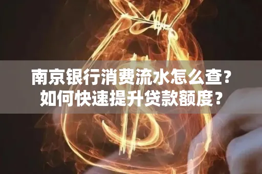 南京银行消费流水怎么查?如何快速提升贷款额度?