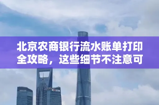 北京农商银行流水账单打印全攻略，这些细节不注意可能白跑一趟